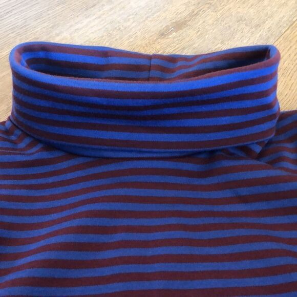 Olive Juice Blue and Red Striped Turtleneck, Girls L - Picture 2 of 3